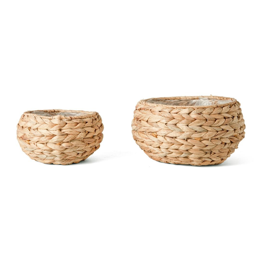 Kit Cachepots em Fibra Natural 2 Peças