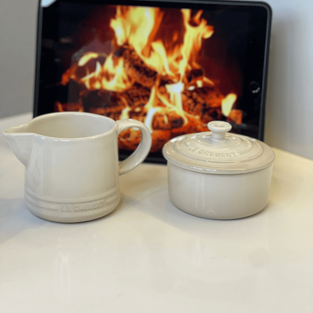 Kit Porta Creme e Açúcar Signature Cerâmica Meringue Le Creuset