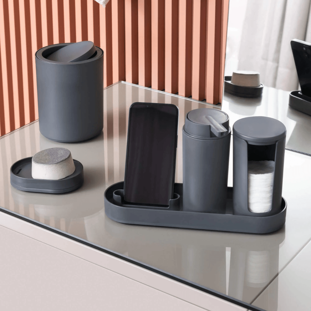 Kit Serene para Banheiro Cinza 4 Peças