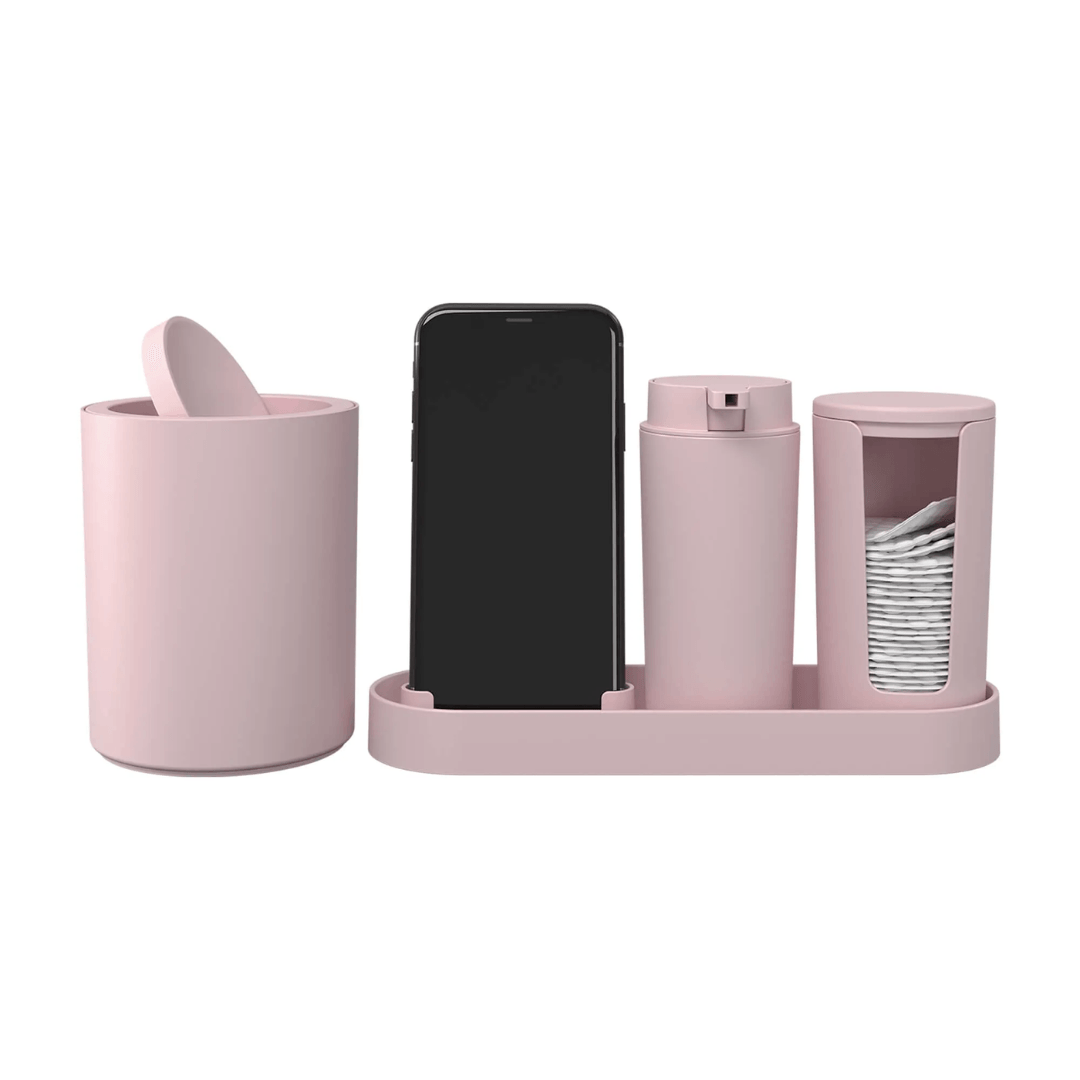 Kit Serene para Banheiro Rosa 4 Peças