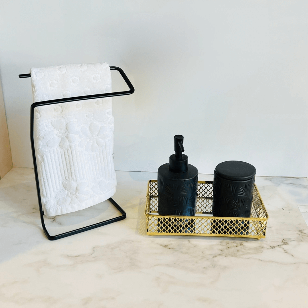 Porta Toalha Bancada Preto Fosco Linha Black