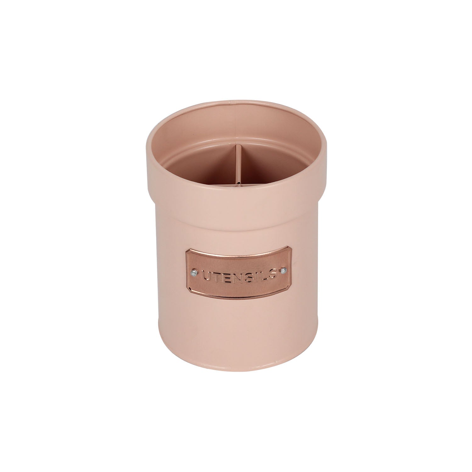Lata Porta Utensílios e Talheres Matte Rosa e Rose Gold 14cm x 11cm