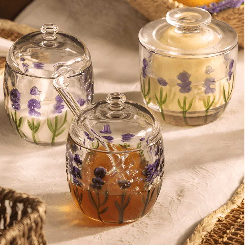 Kit Mesa Posta de Cristal Lavanda 15 Peças