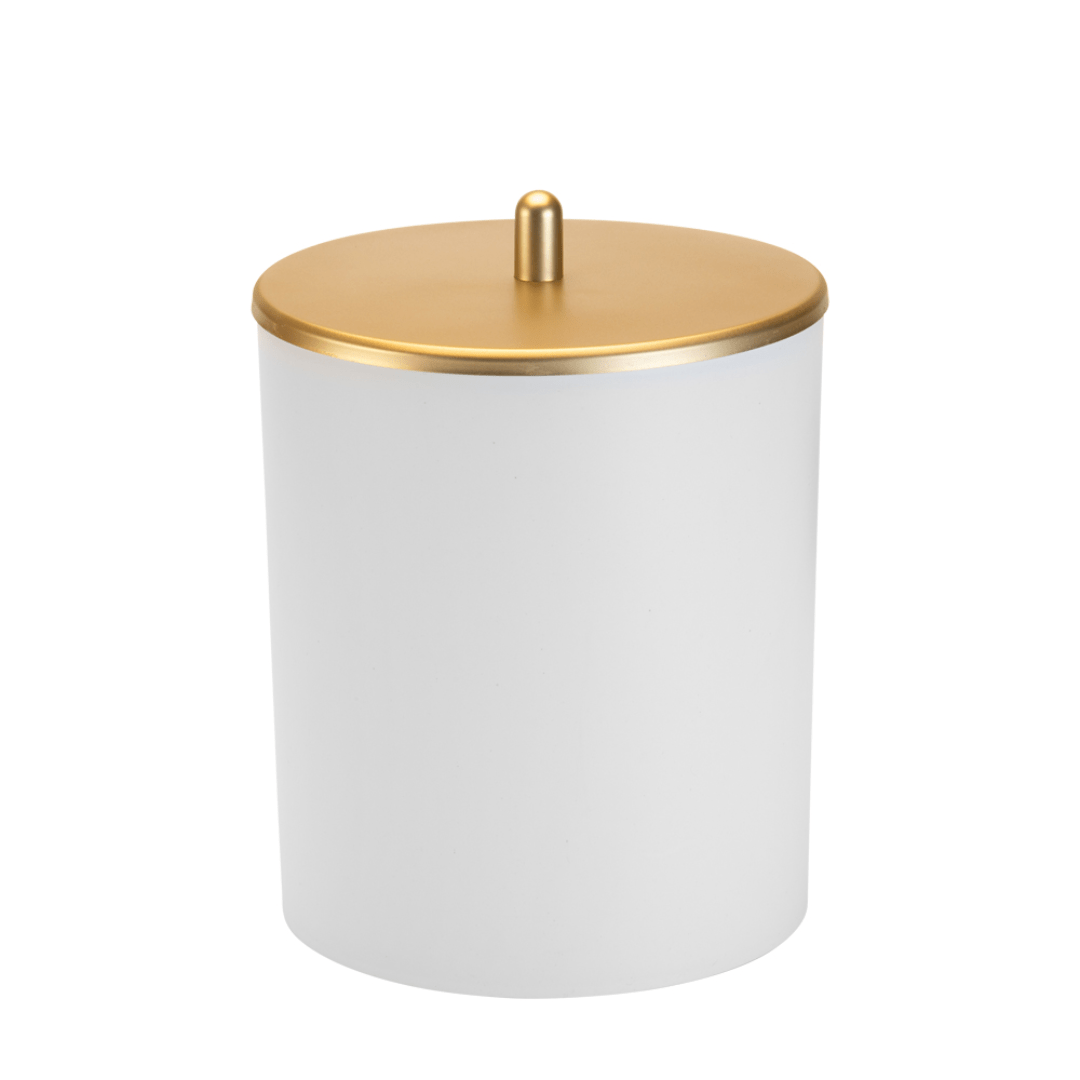 Lixeira Branca com Tampa Dourado Fosco 5 Litros