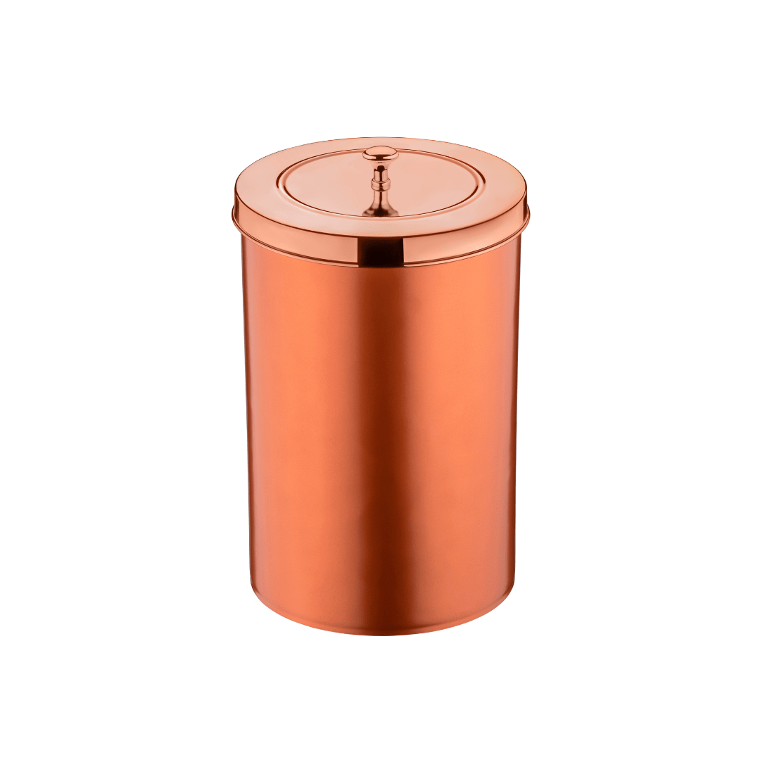 Lixeira com Tampa 8 Litros Rose Gold