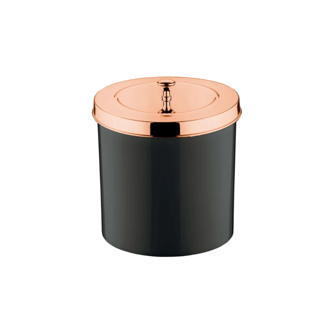 Lixeira Preta com Tampa Rose Gold 5 Litros