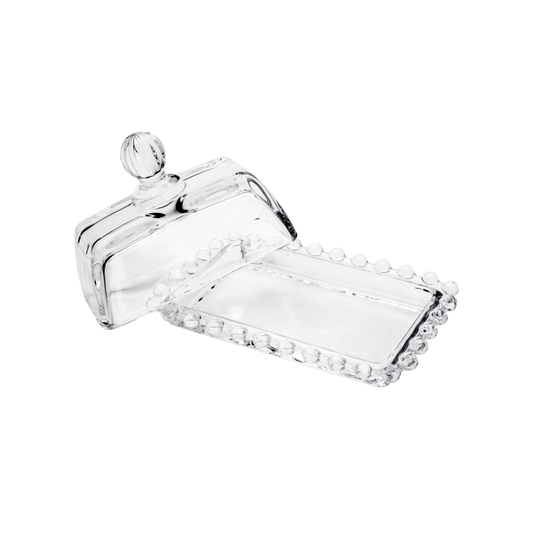 Manteigueira Cristal de Chumbo Pearl Bolinha - 14cm