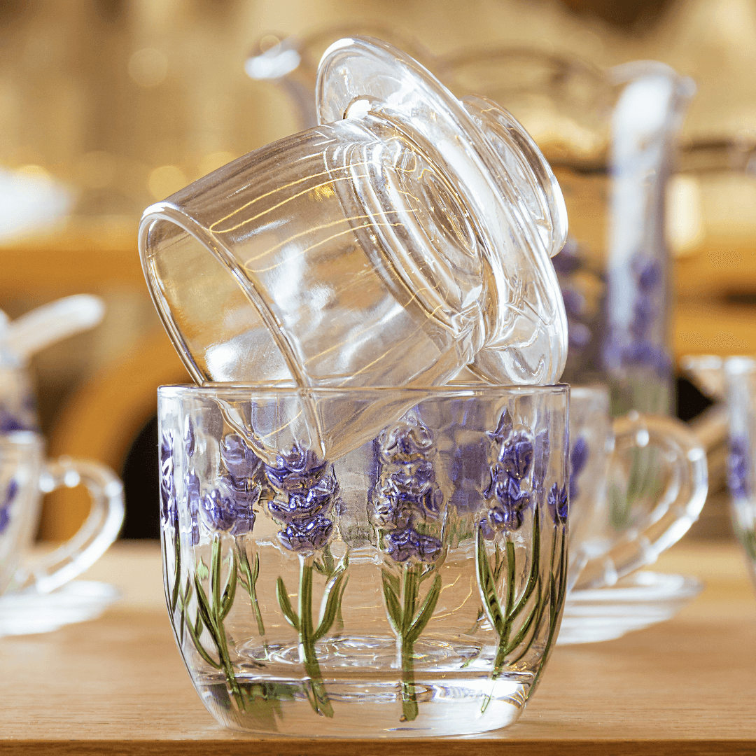 Manteigueira Francesa de Cristal Lavanda 9,5cm