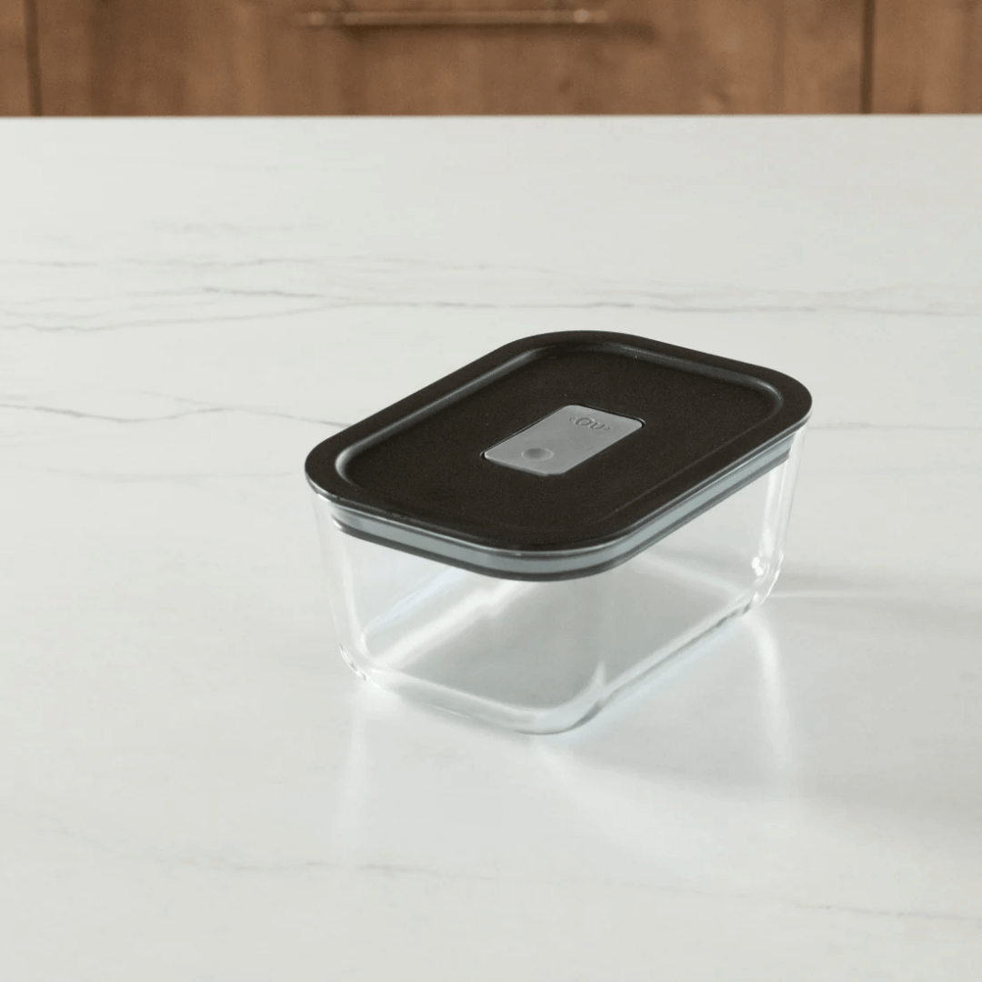 Pote de Vidro Hermético com Tampa Preta Fresh Lock 725ml