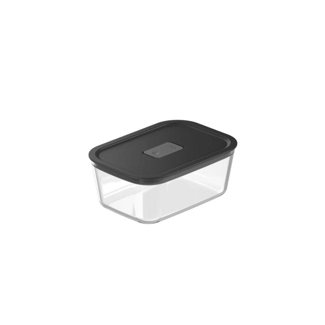 Pote de Vidro Hermético com Tampa Preta Fresh Lock 1,2L
