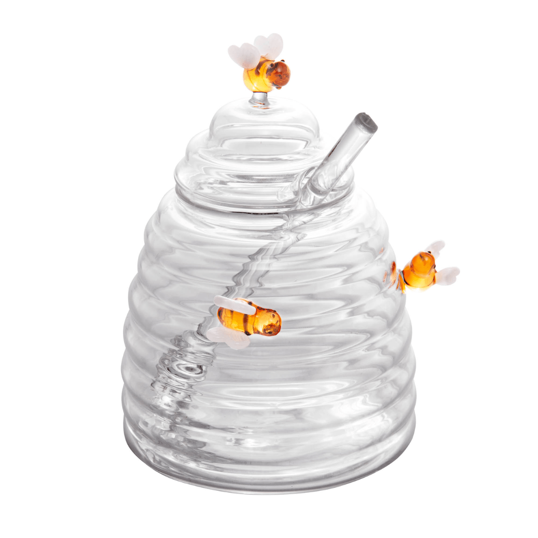 Meleira de Vidro Borossilicato com Pegador Lovely Bee Abelha 500ml
