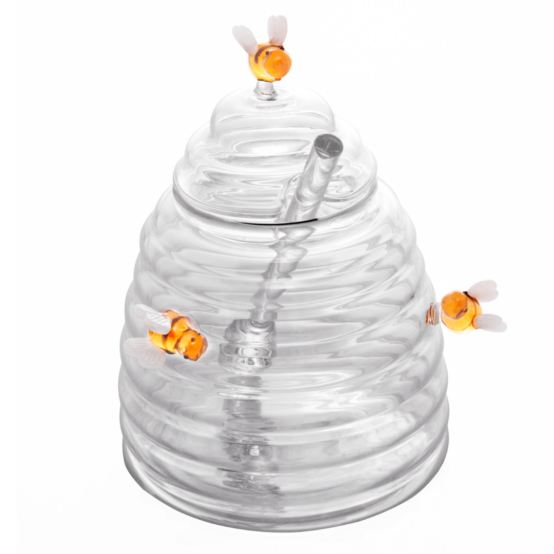 Meleira de Vidro Borossilicato com Pegador Lovely Bee Abelha 500ml
