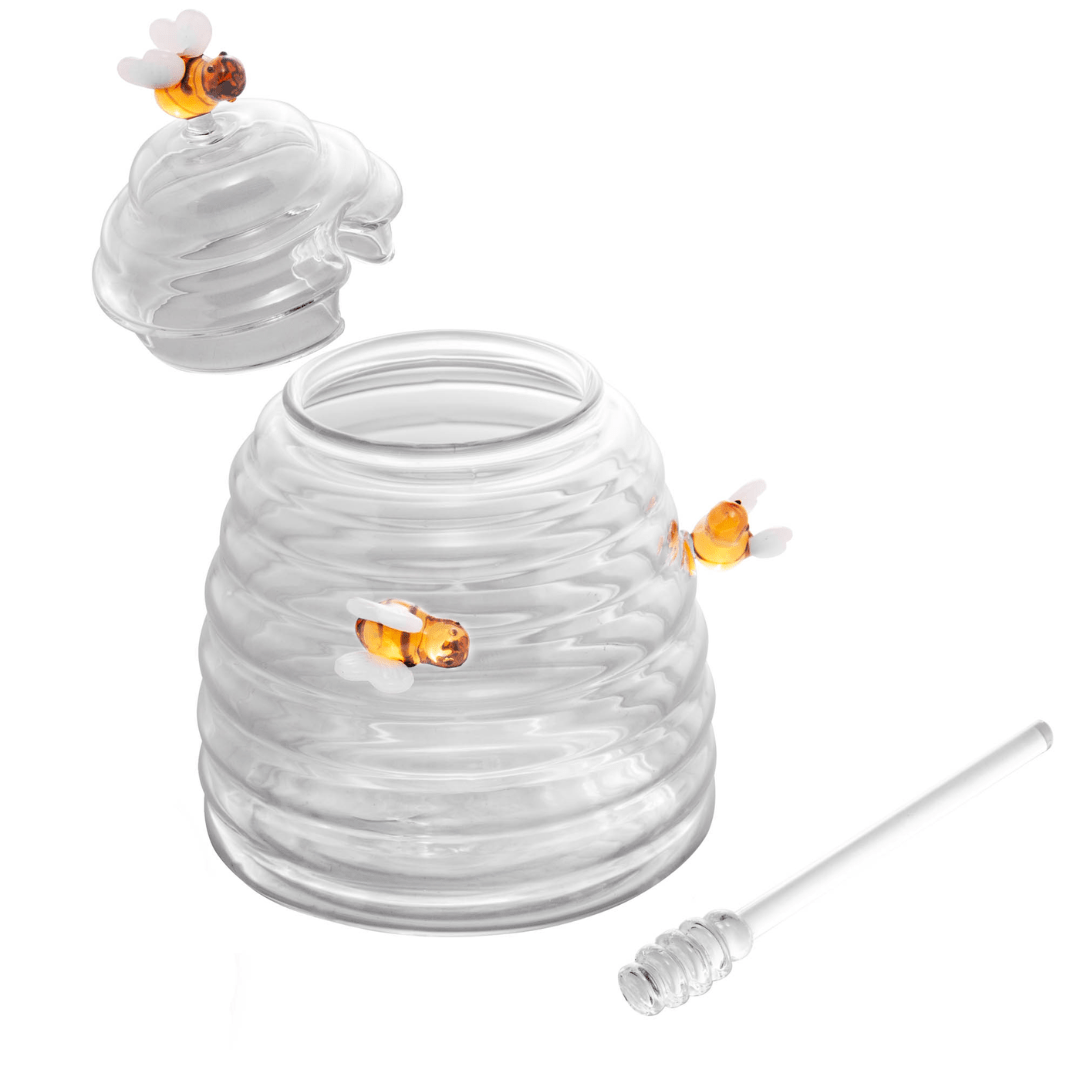 Meleira de Vidro Borossilicato com Pegador Lovely Bee Abelha 500ml