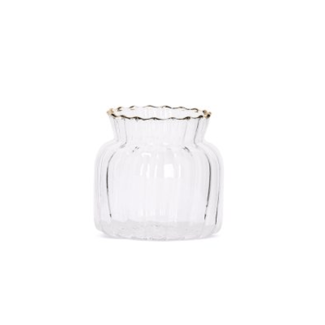 Mini Vaso com Borda Dourada P 8cm