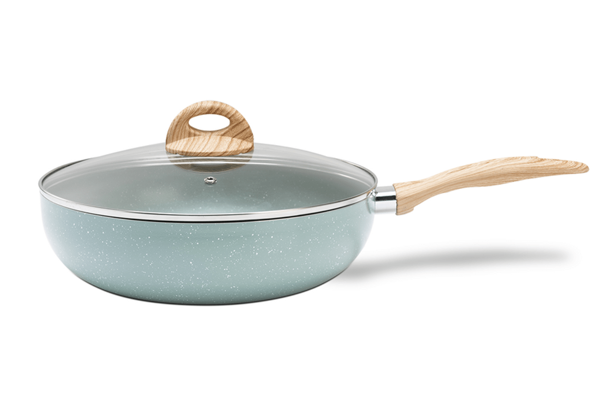 Panela Wok com Tampa Fundo de Indução Botanika Verde 3,4 Litros