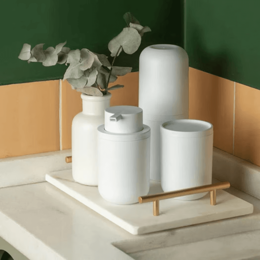 Porta Algodão e Cotonete Bold Branco 10,7cm