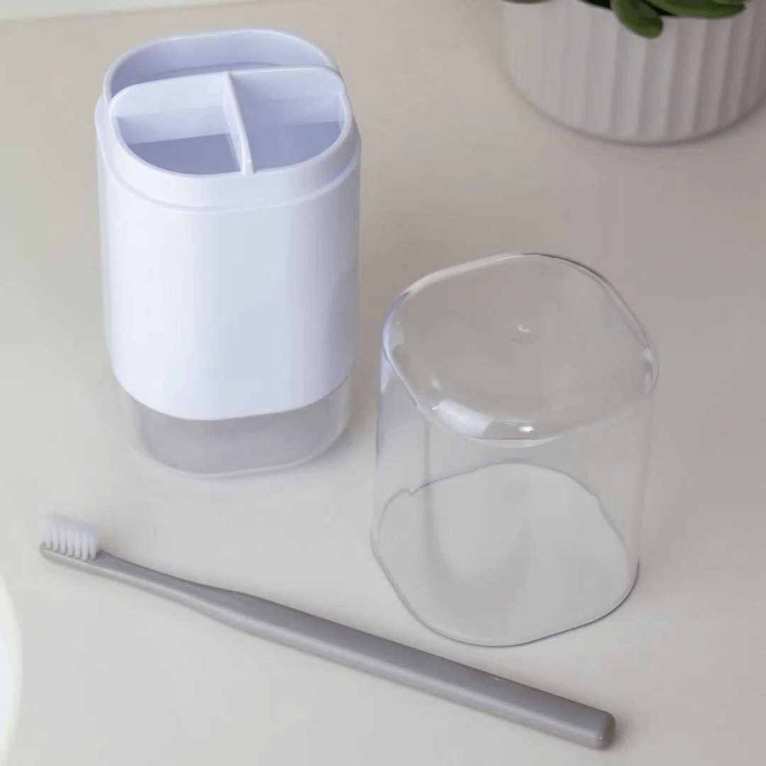 Porta Escova Dual Branco