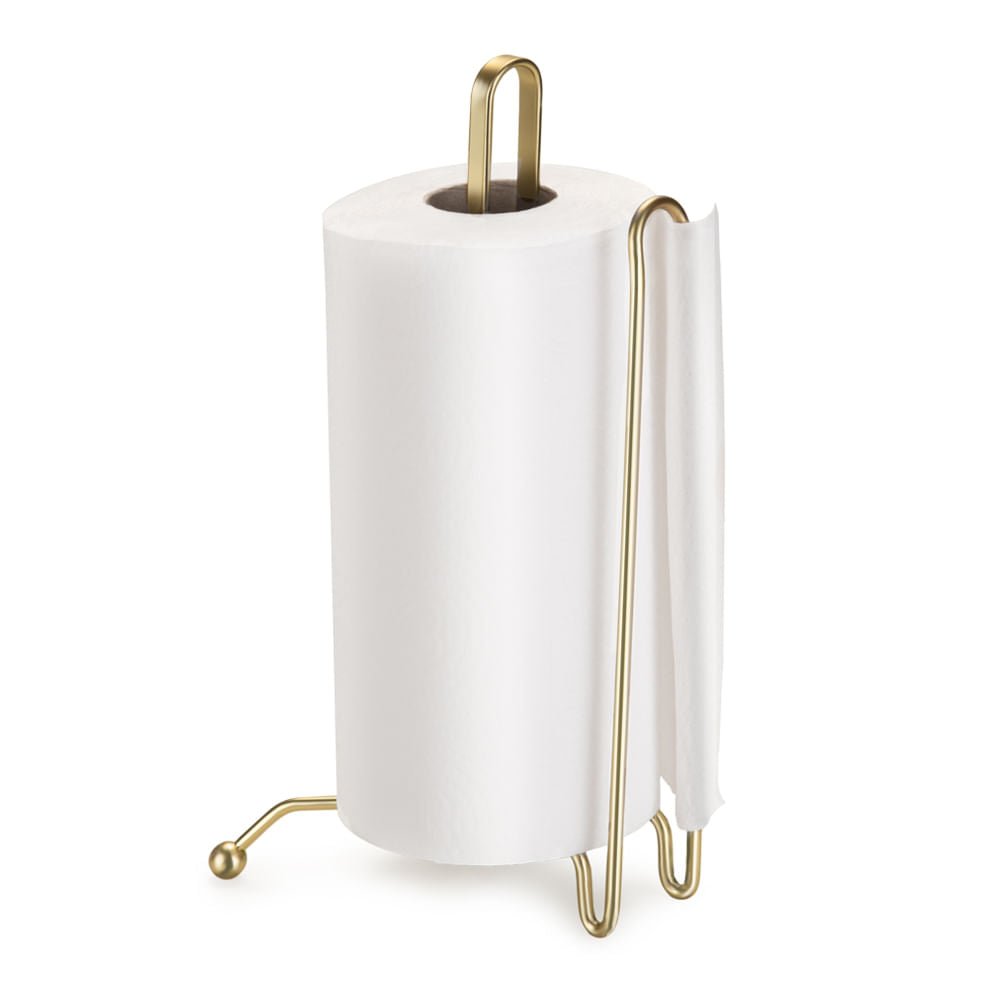 Porta Rolo de Papel Toalha Piatina Dourado Fosco