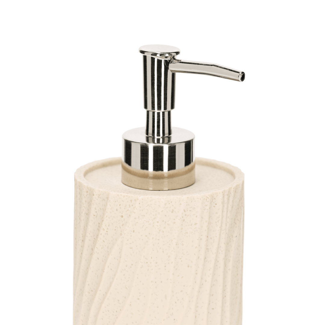 Porta Sabonete Liquido em Polirresina Bege 17cm