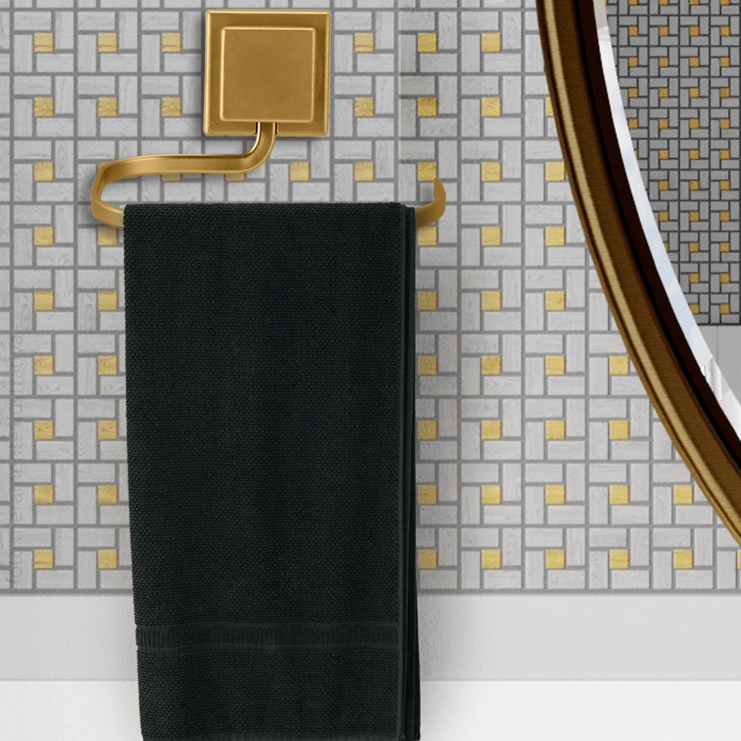 Porta Toalha de Rosto e Mãos de Piatina Dourado Fosco 3M