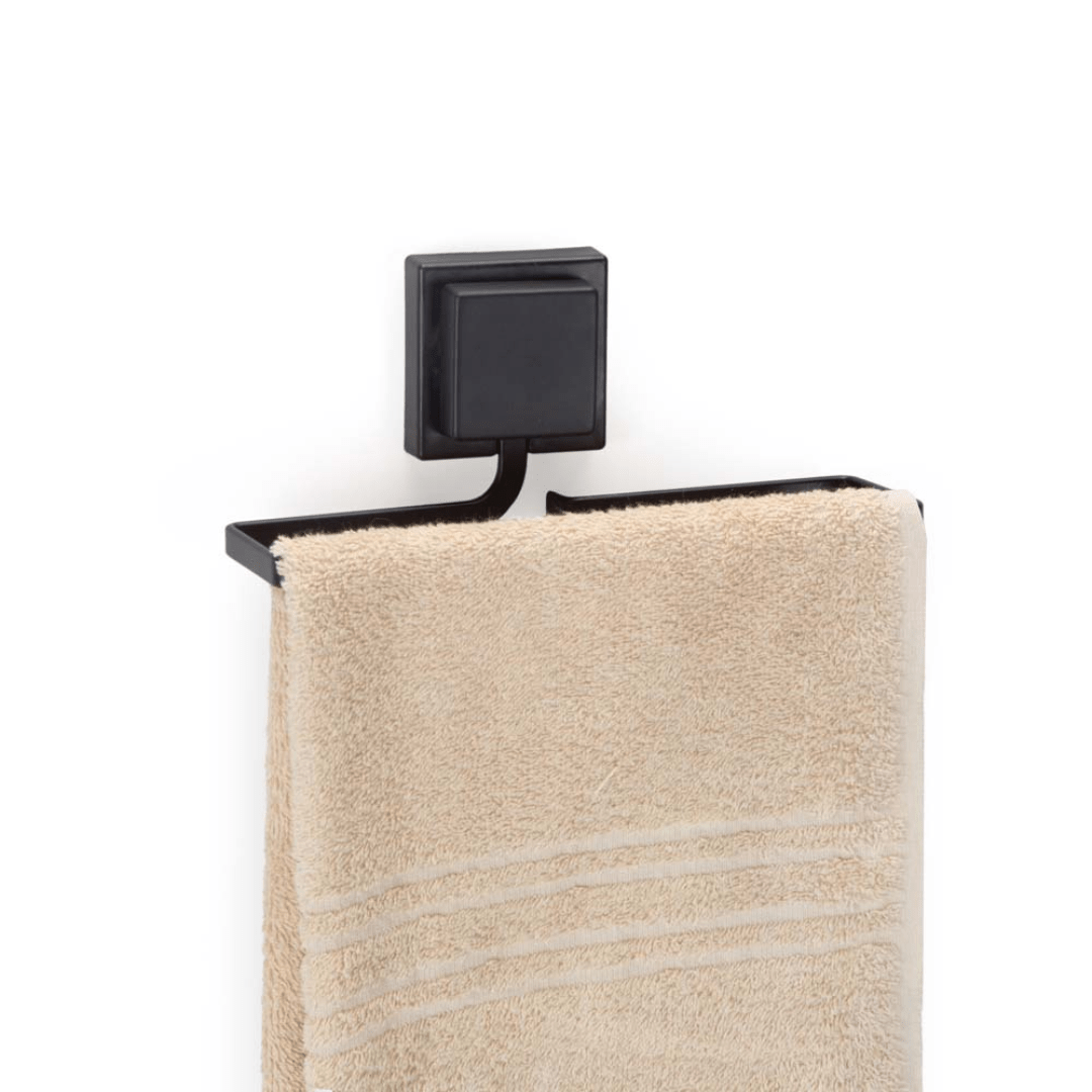 Porta Toalha de Rosto Piatina Fixação 3M Preto 20cm
