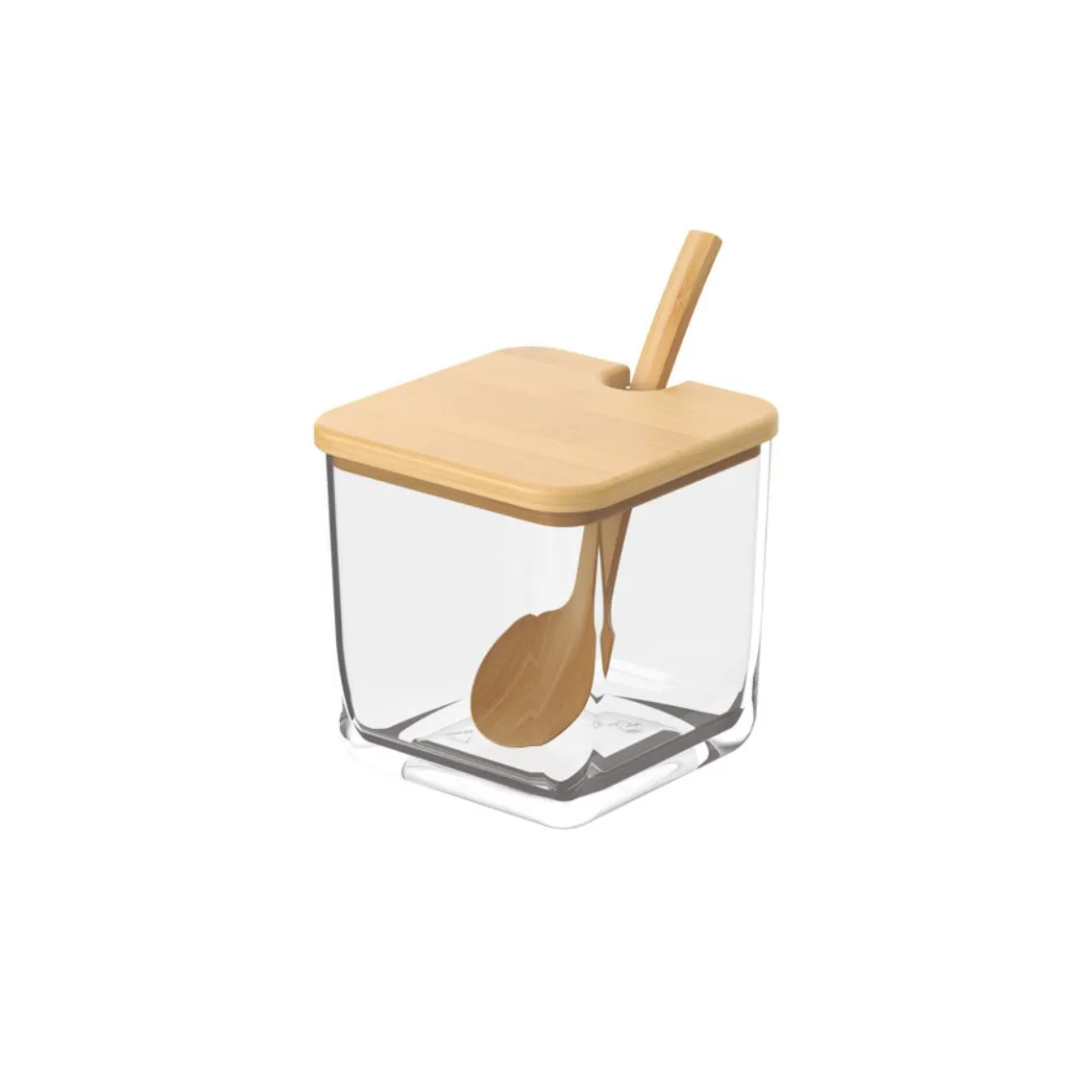Açucareiro Pote Porta Condimentos com Colher Bambu Brisa