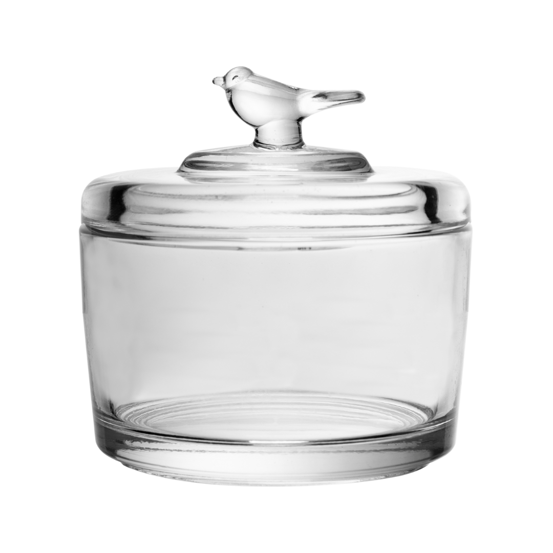 Pote com Tampa Bird Cristal 7,5cm