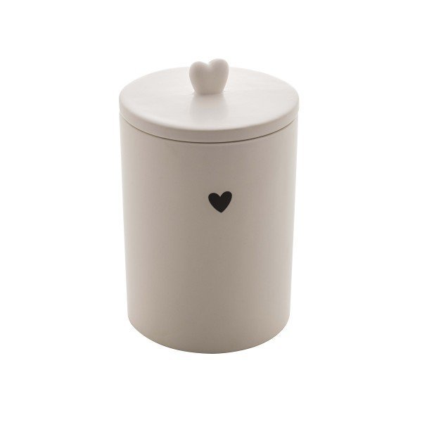 Pote Decorativo de Cerâmica Heart Coração Branco 15cm