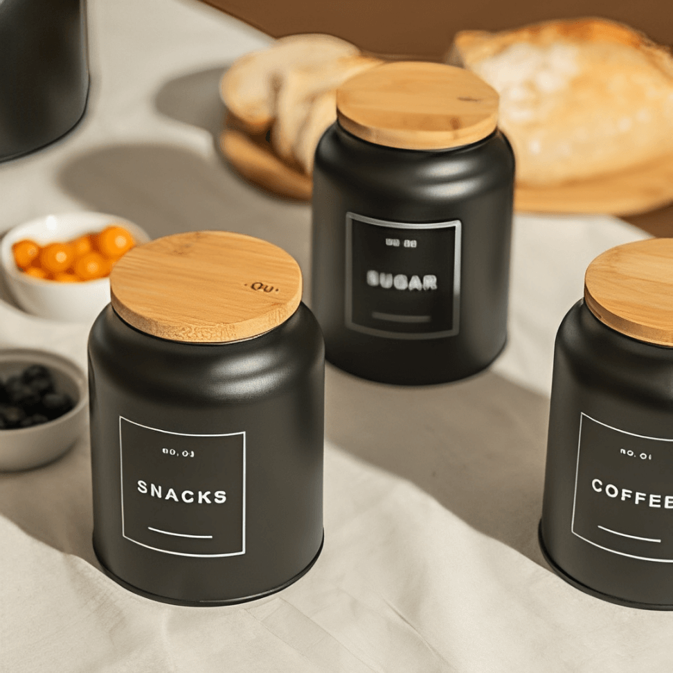 Pote Hermético para Snacks Sense 1,1 Litros Preto