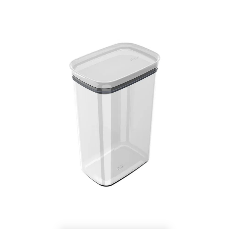 Pote Porta Mantimento Organizador Retangular com Tampa Hermética Natural com Branco Block 2,3 Litros