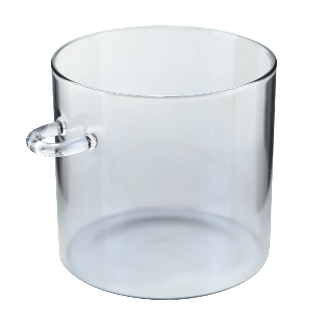 Pote Porta Mantimentos Vidro Borossilicato Cinza com Tampa e Colher de Bambu 500ml