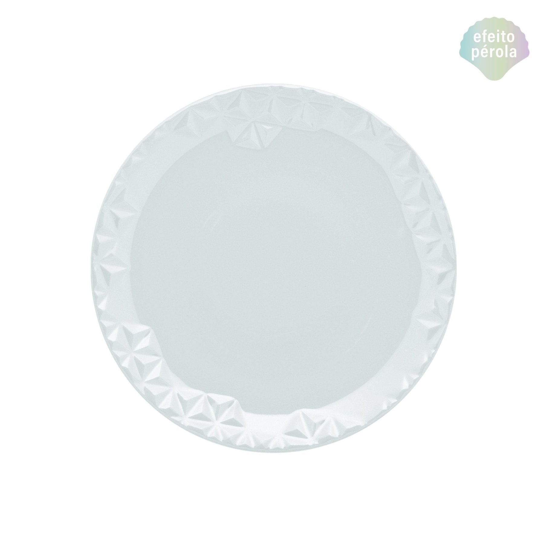 Prato De Sobremesa Porcelana Mia Pérola Branco - 21 Cm