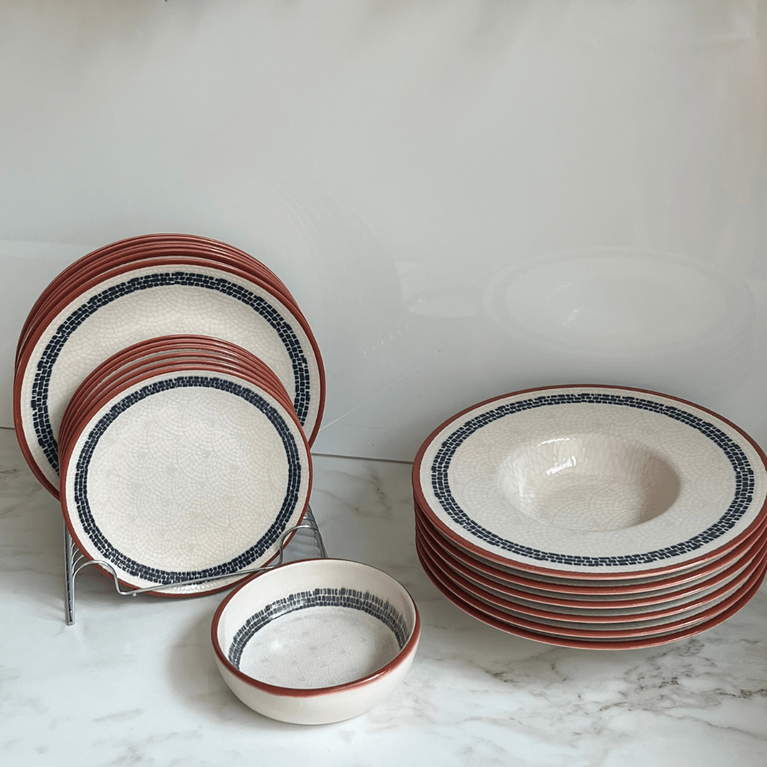 Prato Raso Village em Cerâmica Creme 25cm