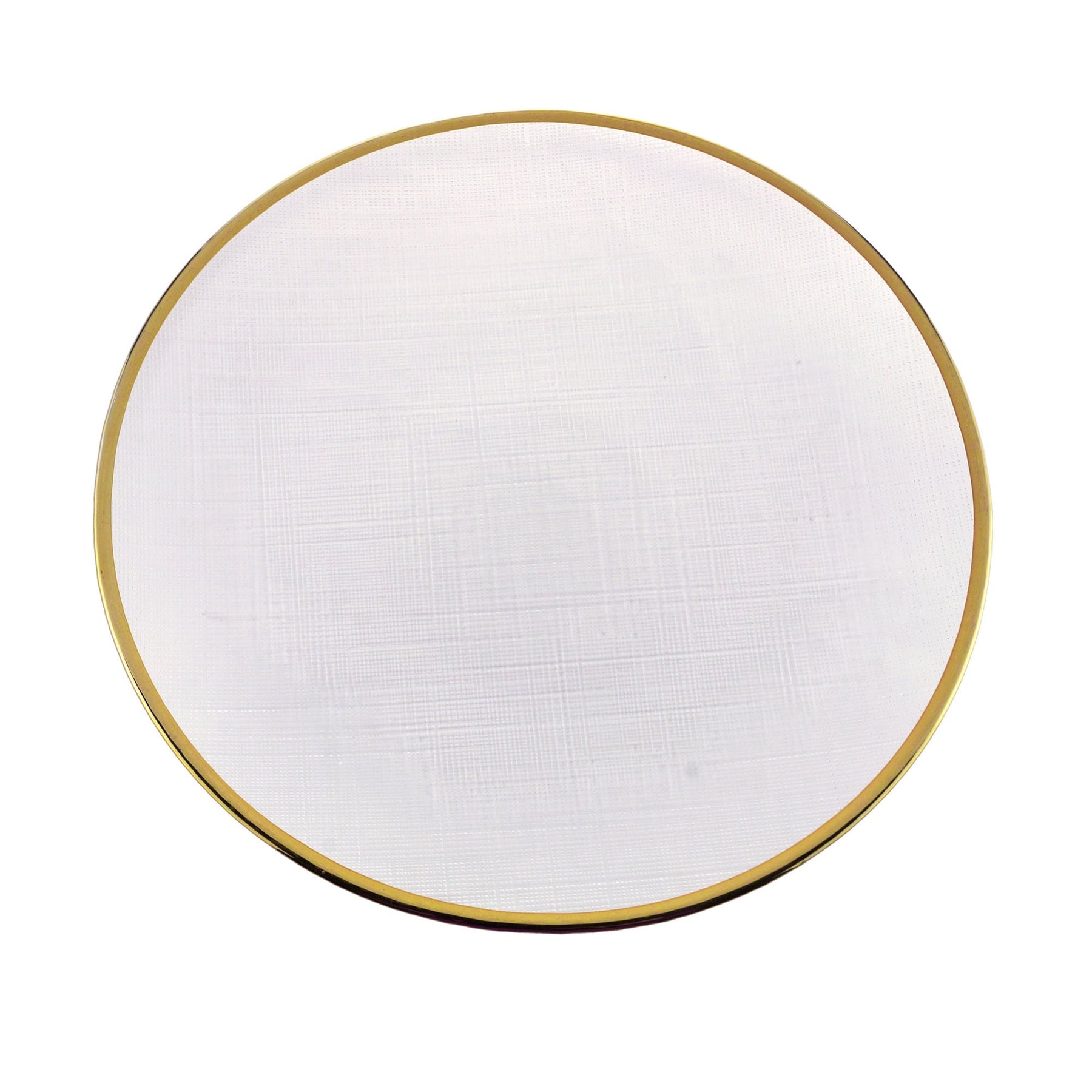 Prato Raso Cristal de Chumbo Transparente com Borda Dourada Linen 27cm