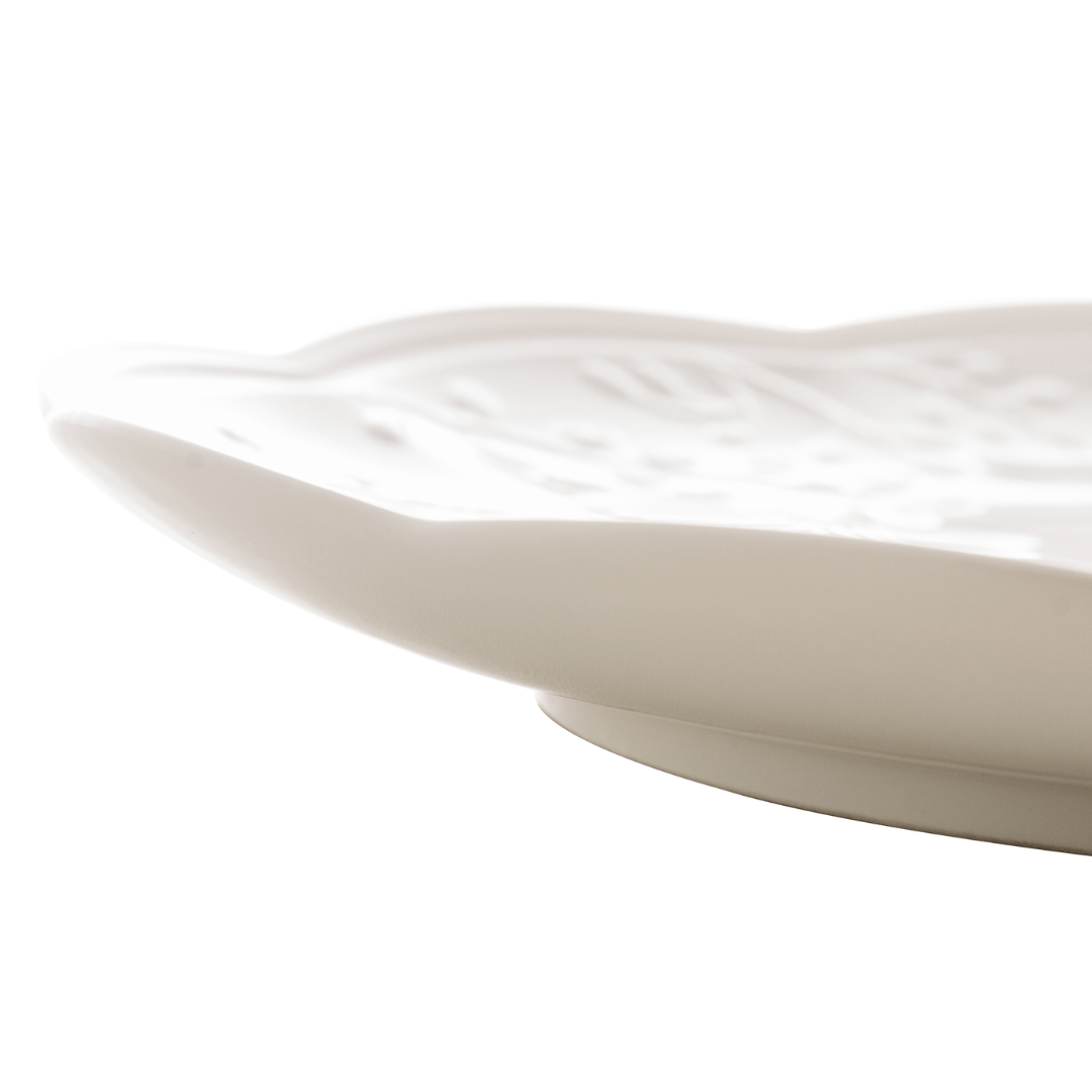 Prato Raso Porcelana New Bone Butterfly Flower 27cm