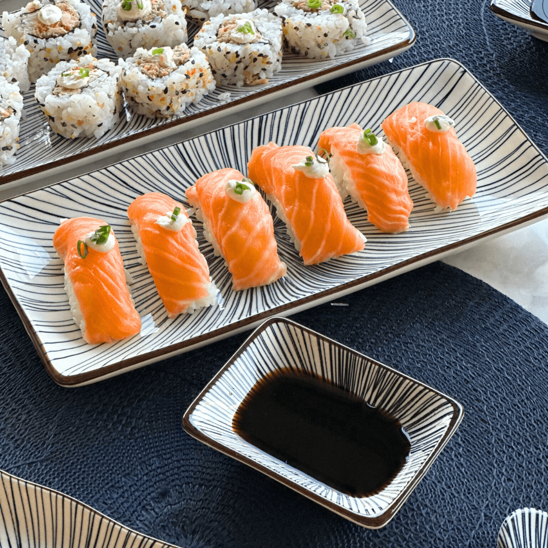 Jogo 2 Pratos para Sushi Retangulares de Porcelana Koji 19,5cm