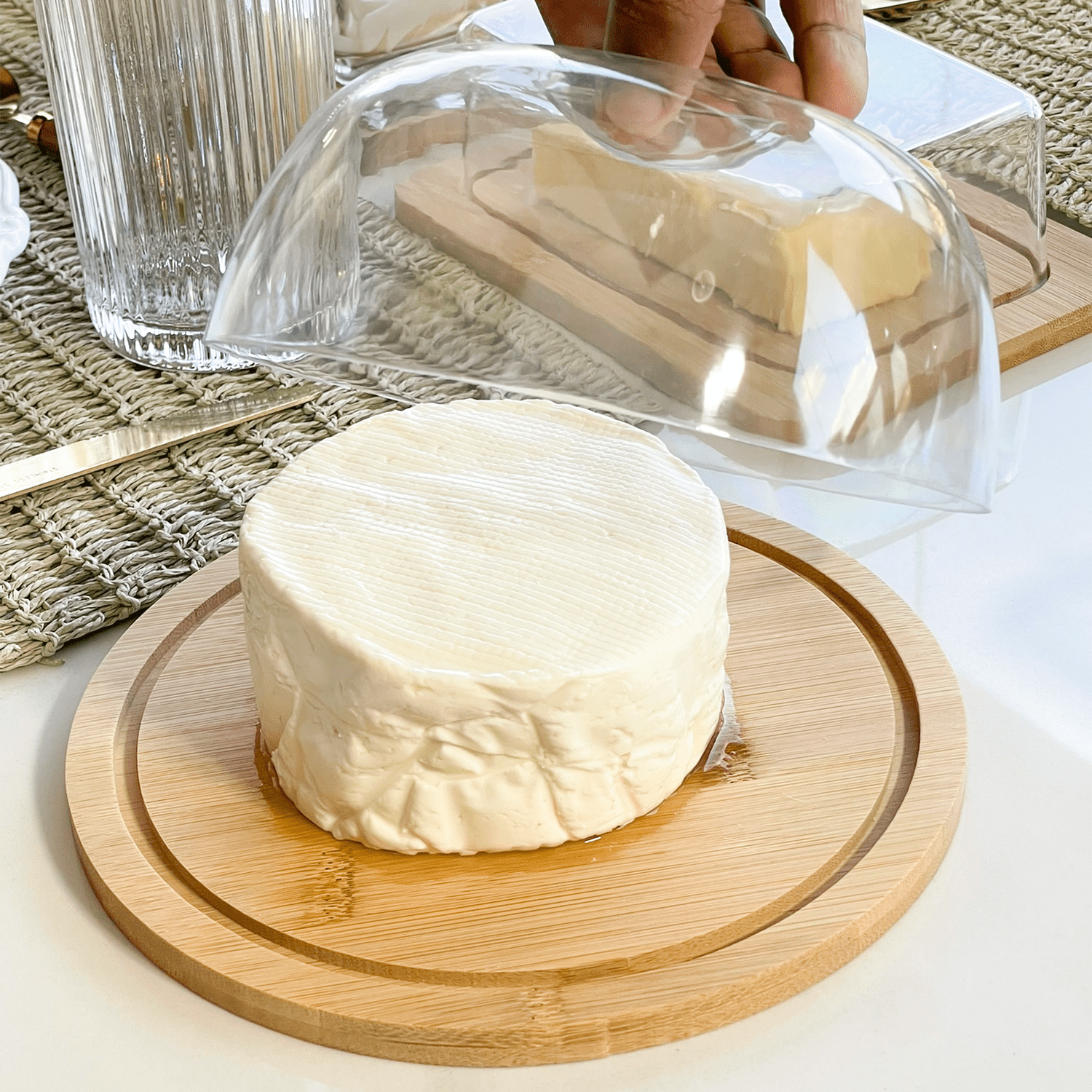 Queijeira Porta Queijo de Bambu com Tampa 20,5cm