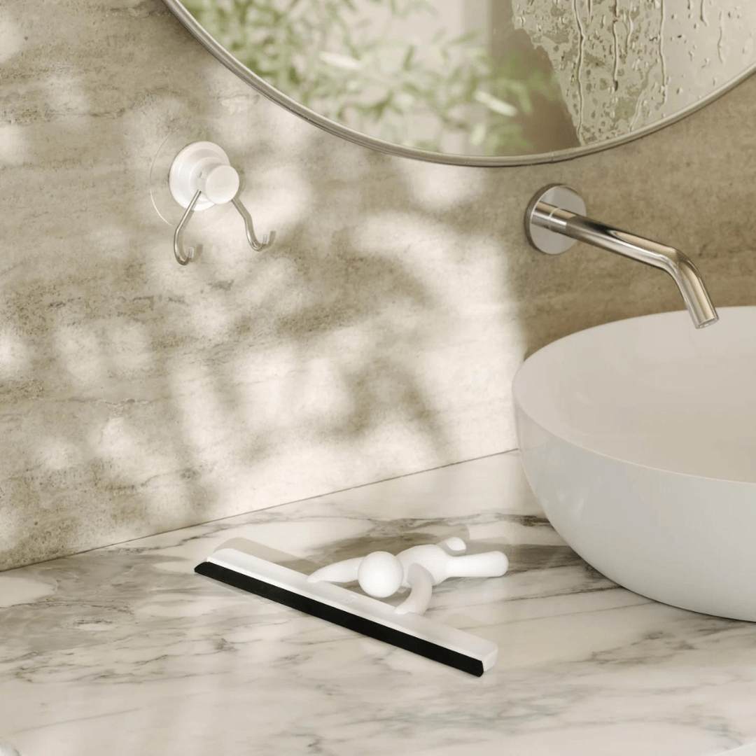 Rodo de Pia com Suporte Buddy Fixação Adesivo Branco 26,7cm