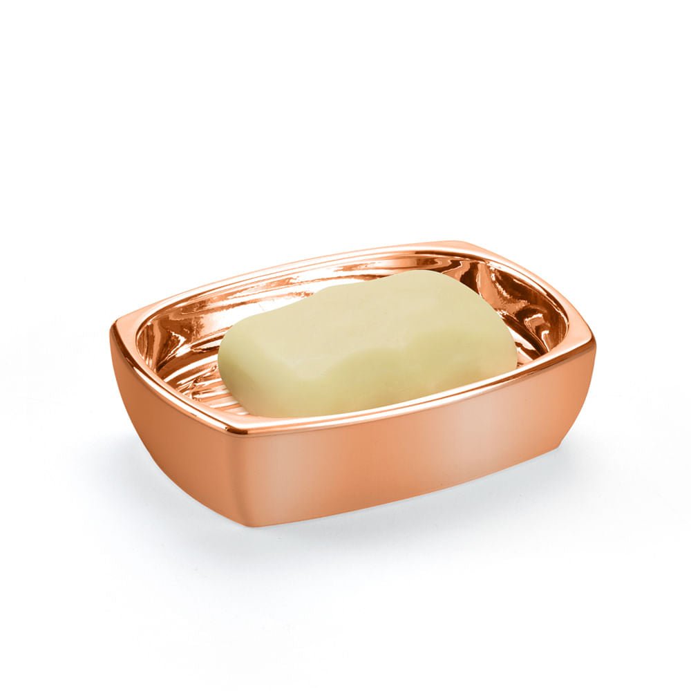 Saboneteira Bancada Rose Gold Linha Conceito- 12,8cm