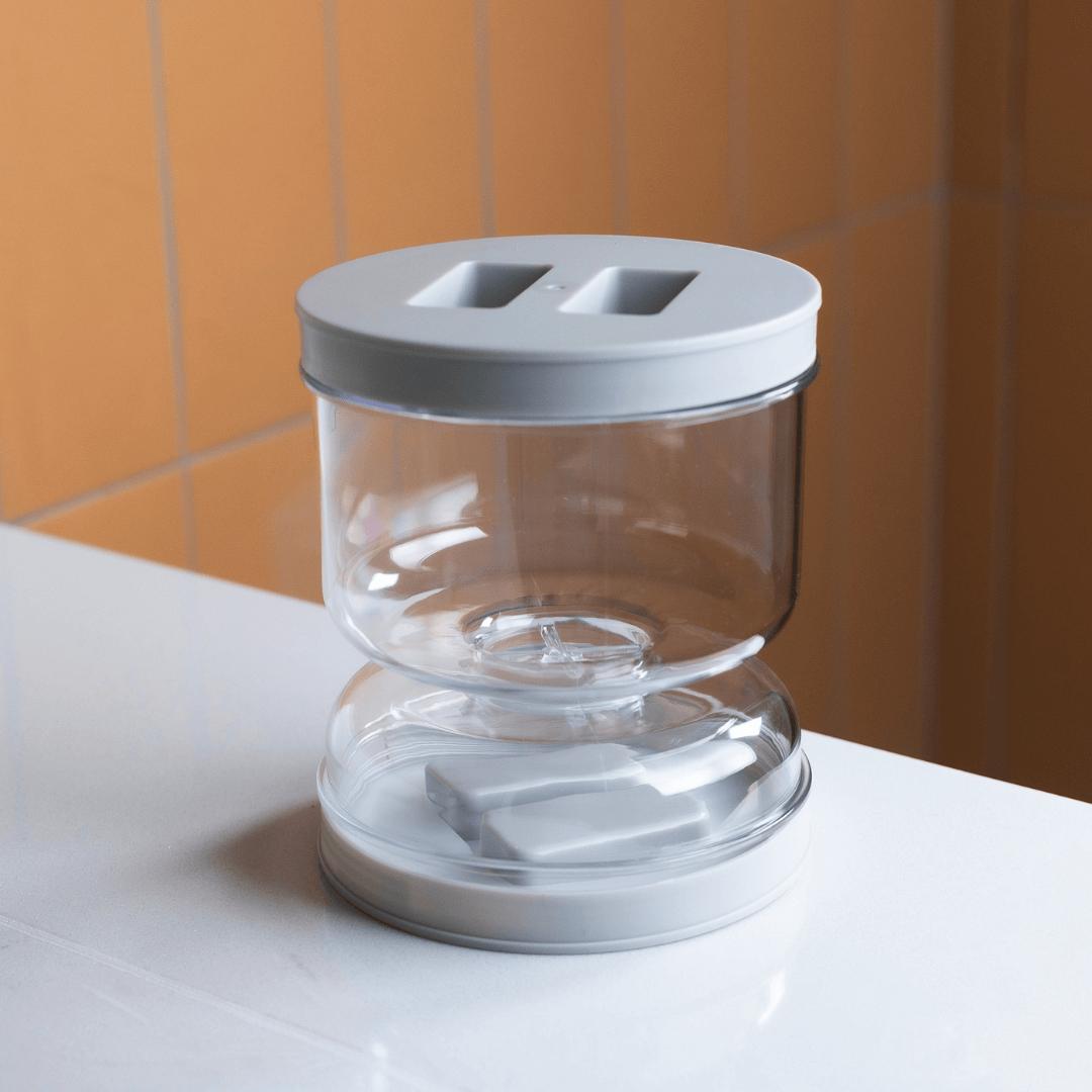Pote de Armazenamento com Separador de Liquido Cinza 800ML