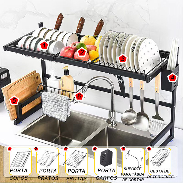 Escorredor de Louça Suspenso Autossustentável Modular 65cm