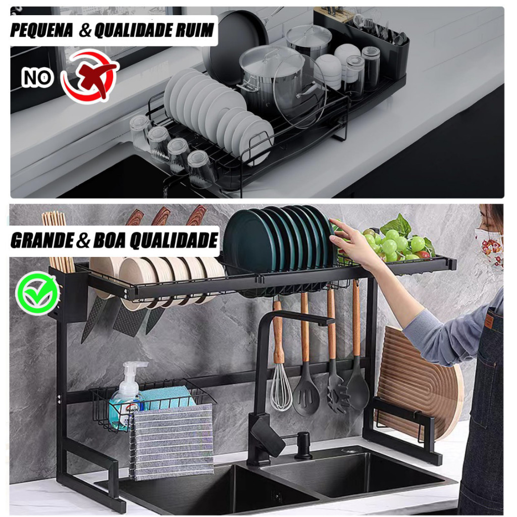 Escorredor de Louça Suspenso Autossustentável Modular 65cm