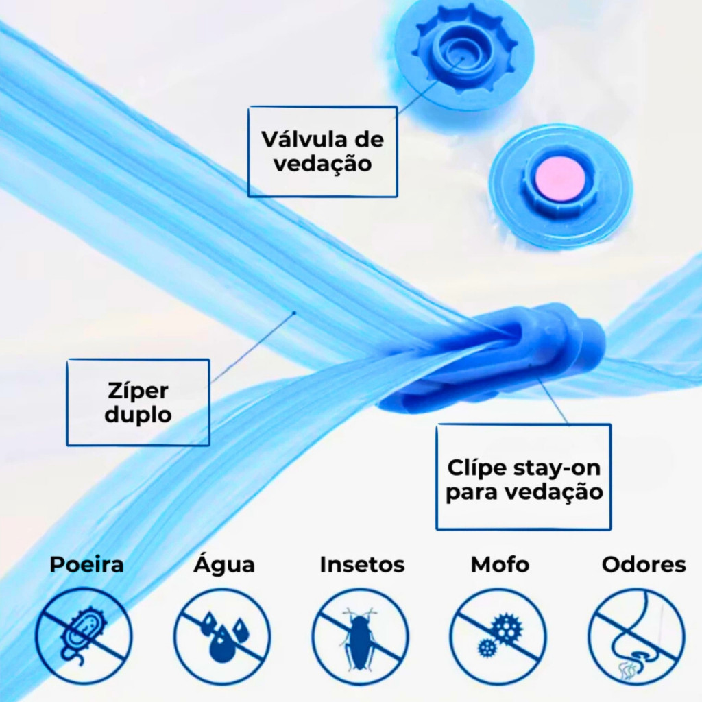Kit Sacos a Vácuo Organizadores Smart Comfort (3 Medidas)