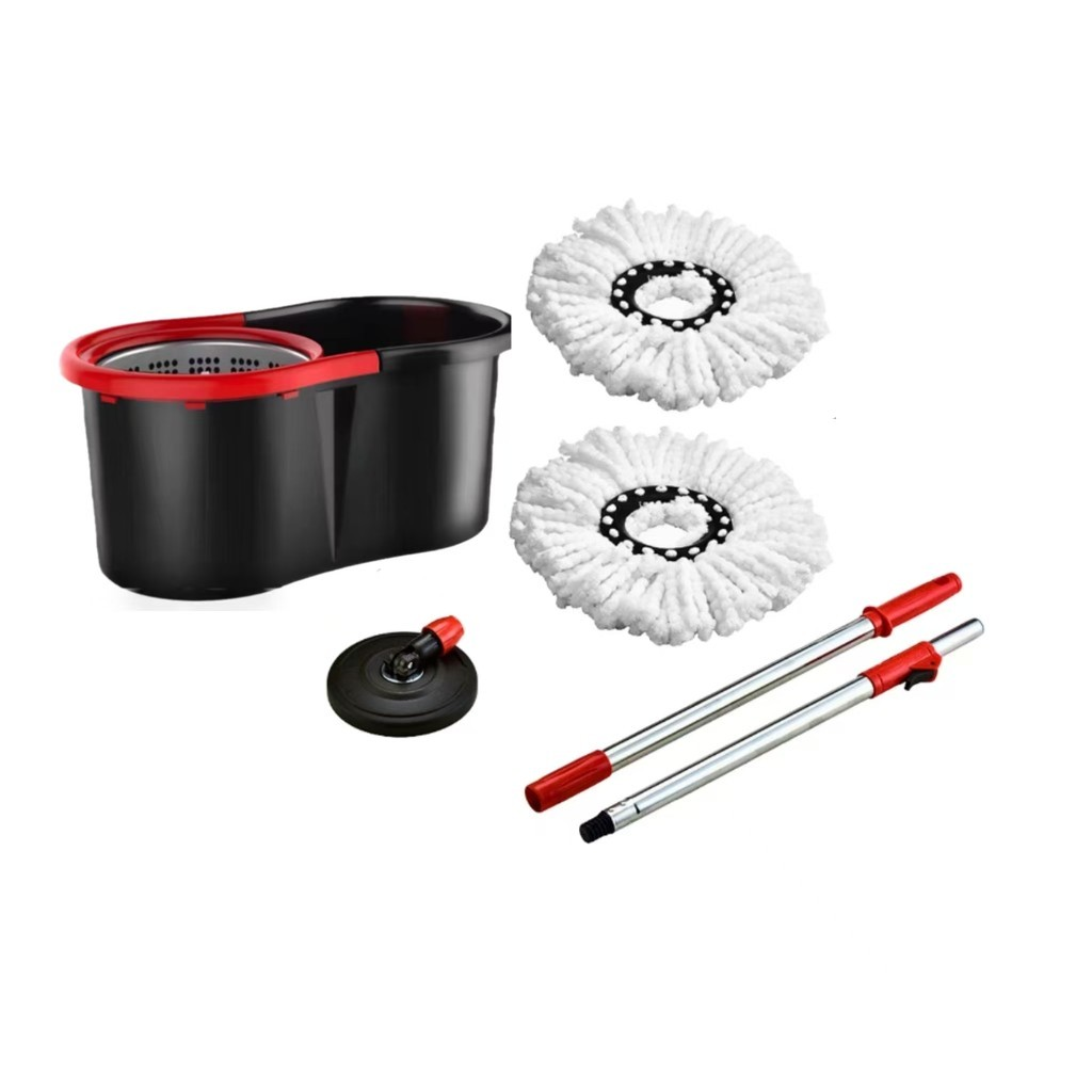 Kit Mop Giratório Com Balde e Cesto de Centrifugação Em Inox