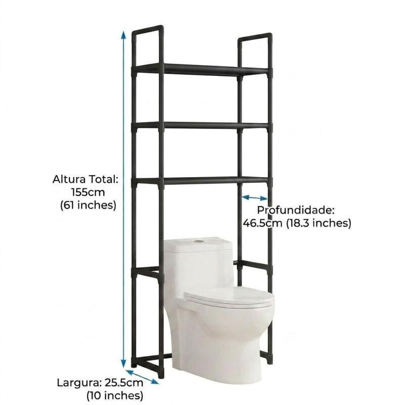 46,5 x 25,5 x 155 cm - Preto