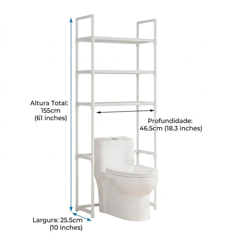 46,5 x 25,5 x 155 cm - Branco