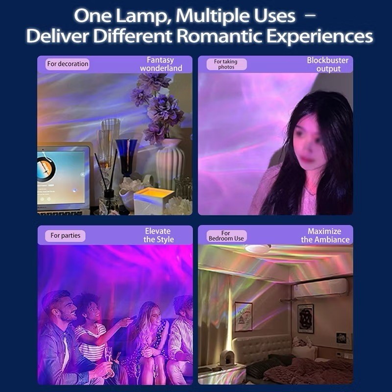 Projetor de luz em diferentes ambientes