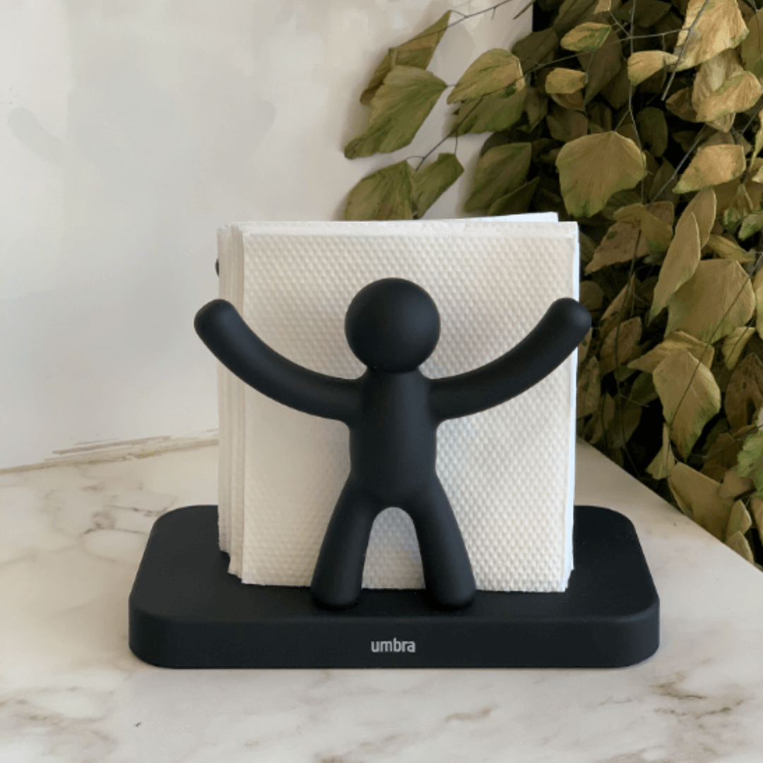 Suporte Porta Guardanapo Buddy Preto