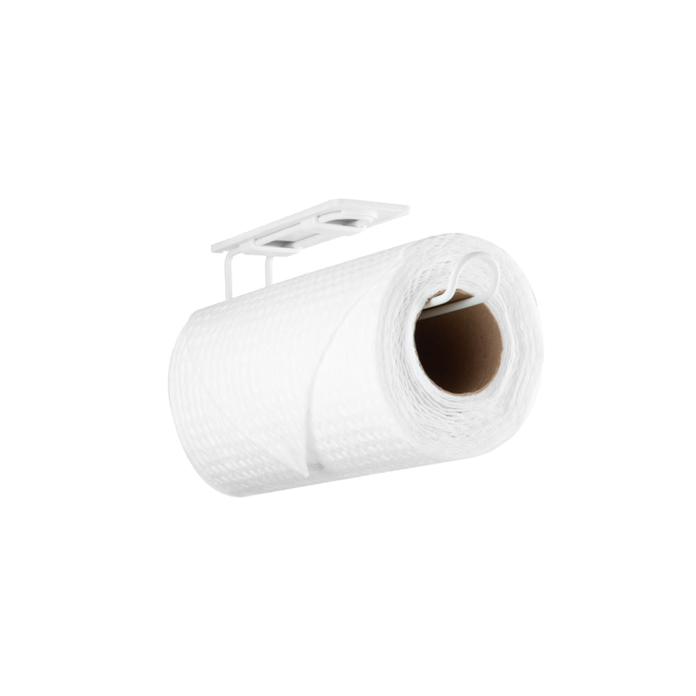 Suporte Porta Rolo de Papel Toalha fixação 3M Branco