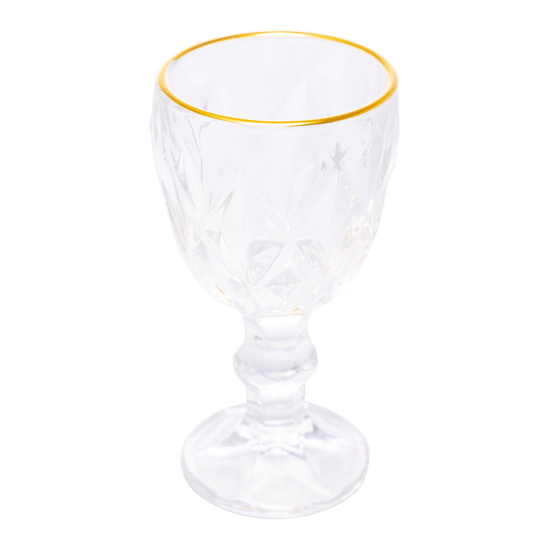 Taça de Licor em Vidro com FIo de Ouro Diamond 50ml